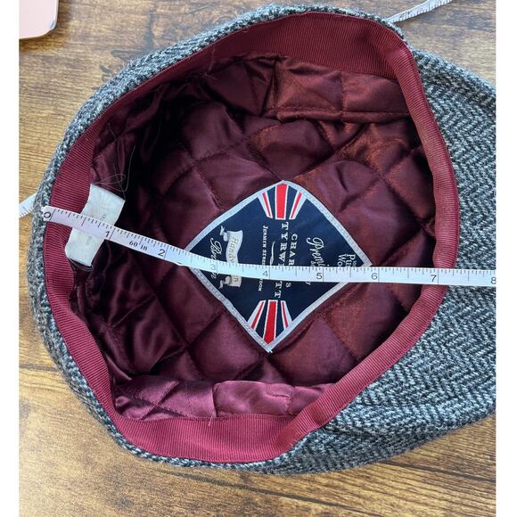 Charles Tyrwhitt 100% Pure Wool Gray Handwoven Newsboys Cap - Picture 3 of 7